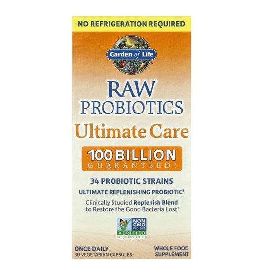Raw Probiotics Ultimate Care, 30 vcaps, Garden of Life - Vitax.ro