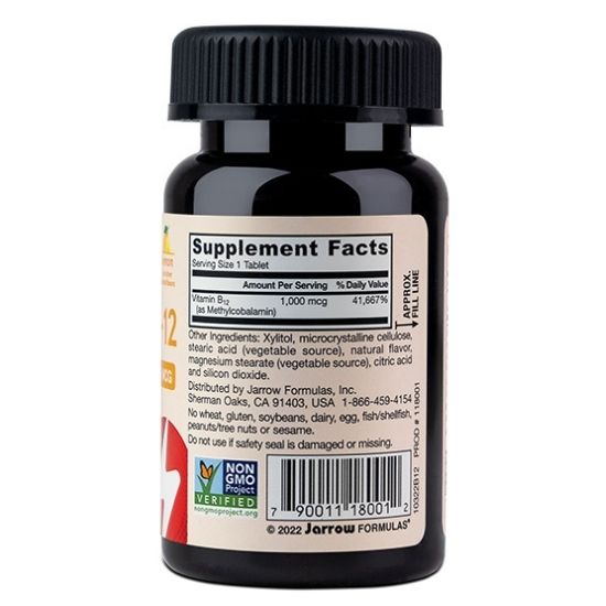 Methyl Vitamina B-12, 1000mcg, 100 lozenges, Jarrow Formulas - Vitax.ro