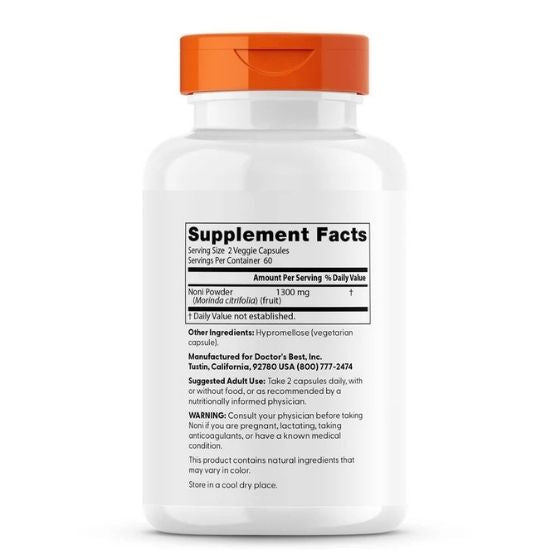 Noni Fruit Powder, 650mg, 120 vcaps, Doctor's Best - Vitax.ro