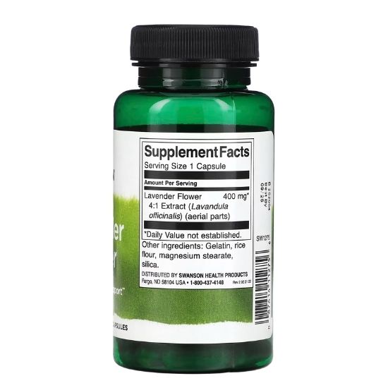 Lavender Flower, 400mg, 60 caps, Swanson - Vitax.ro
