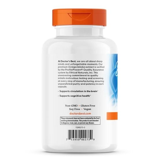 Extra Strength Ginkgo, 120mg, 360 vcaps, Doctor's Best - Vitax.ro