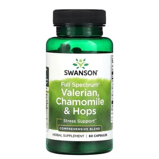 Full Spectrum Valerian, Chamomile & Hops, 60 caps, Swanson - Vitax.ro
