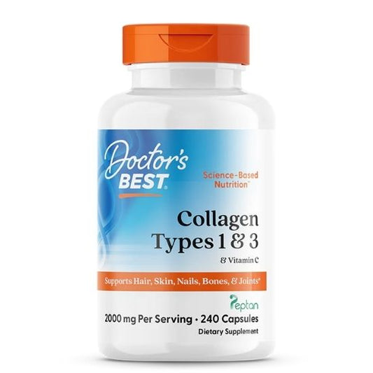 Collagen Types 1 and 3 cu Vitamina C, 500mg, 240 caps, Doctor's Best - Vitax.ro