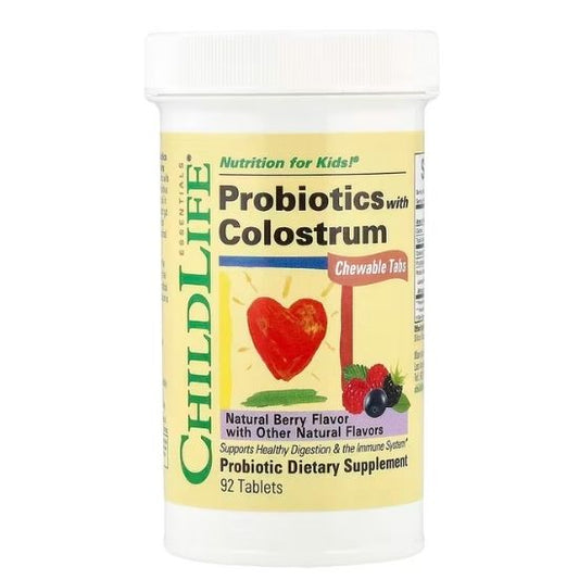 Colostrum With Probiotics Chewable Tabs, Gust de Fructe, 90 Tablete Masticabile, , Childlife Essentials - Vitax.ro