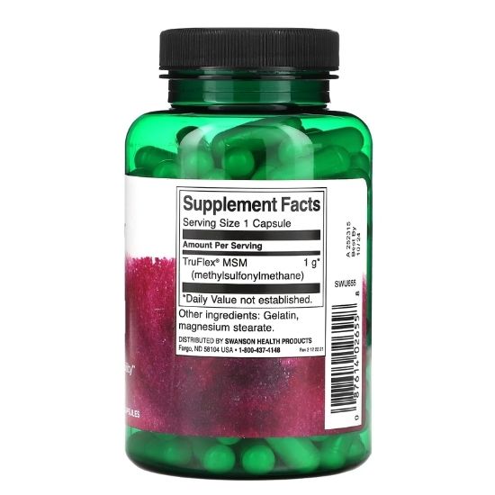 MSM Methylsulfonylmethane, 1000mg, 120 caps, Swanson - Vitax.ro