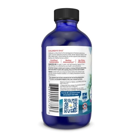 Children's DHA, 530mg, Strawberry, 119 ml, Nordic Naturals - Vitax.ro