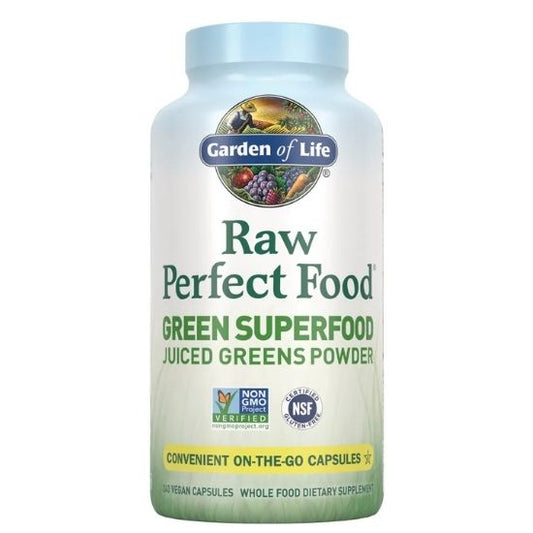 Raw Perfect Food, Green Superfood (Juiced Greens Powder), 240 vcaps, Garden of Life - Vitax.ro