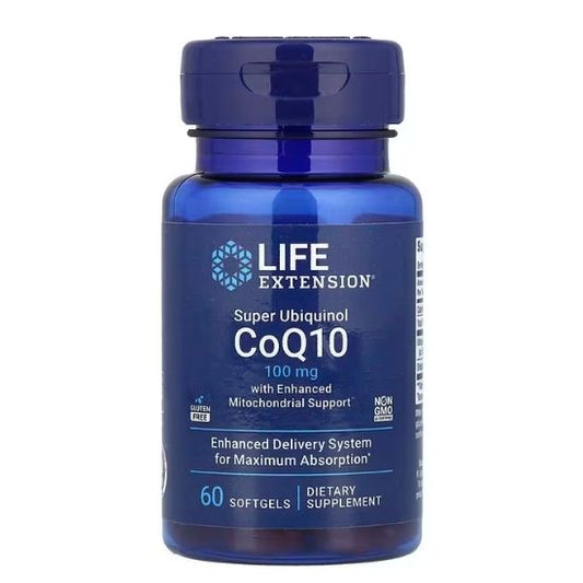 Super Ubiquinol CoQ10 with Enhanced Mitochondrial Support, 100mg, 60 softgels, Life Extension - Vitax.ro