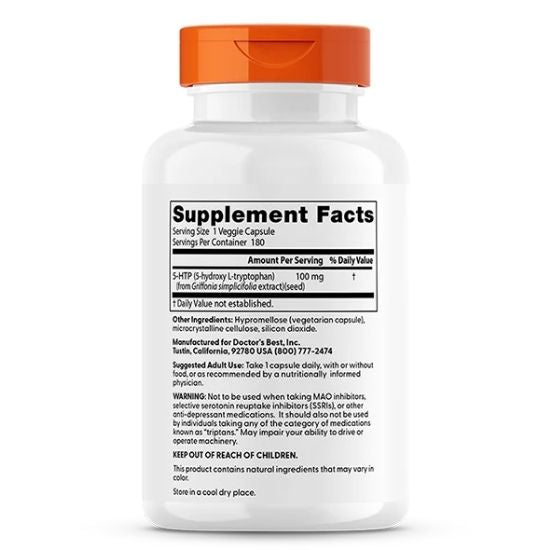 5-HTP, 100mg, 180 vcaps, Doctor's Best - Vitax.ro