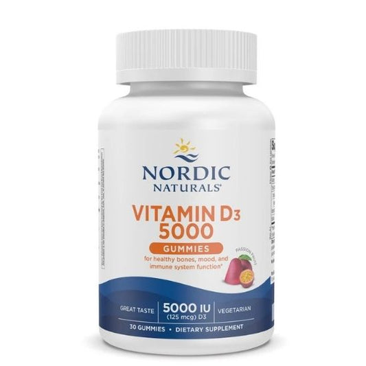 Vitamin D3 Gummies, 5000 IU Passion Fruit, 30 gummies, Nordic Naturals - Vitax.ro