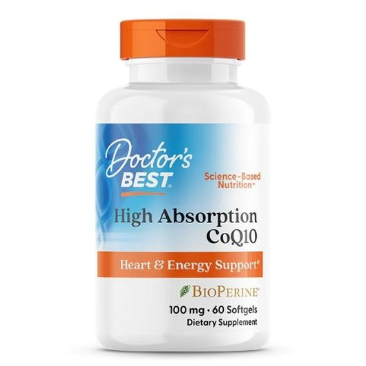 High Absorption CoQ10 cu BioPerine, 100mg, 60 softgels, Doctor's Best - Vitax.ro