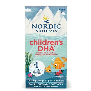 Children's DHA, 250mg, Strawberry, 90 softgels, Nordic Naturals - Vitax.ro