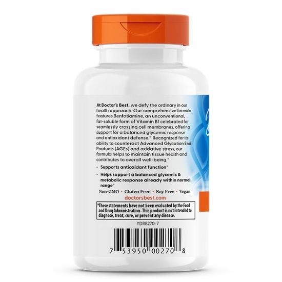 Benfotiamine with BenfoPure, 300mg, 60 vcaps, Doctor's Best - Vitax.ro