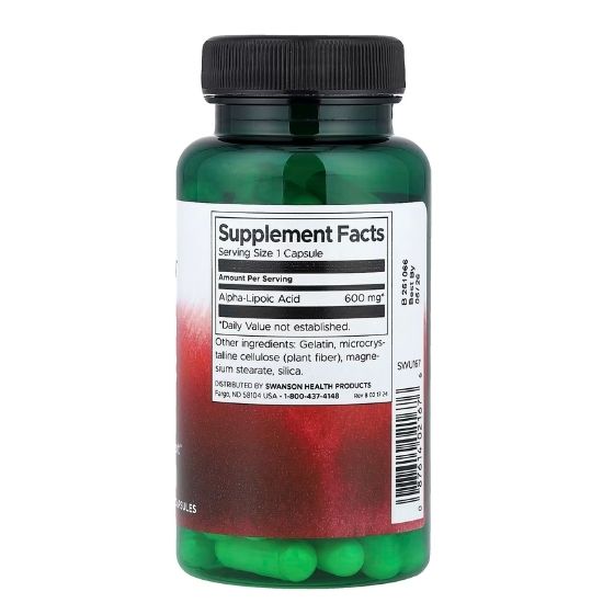 Alpha Lipoic Acid 600mg, 60 caps, Swanson - Vitax.ro
