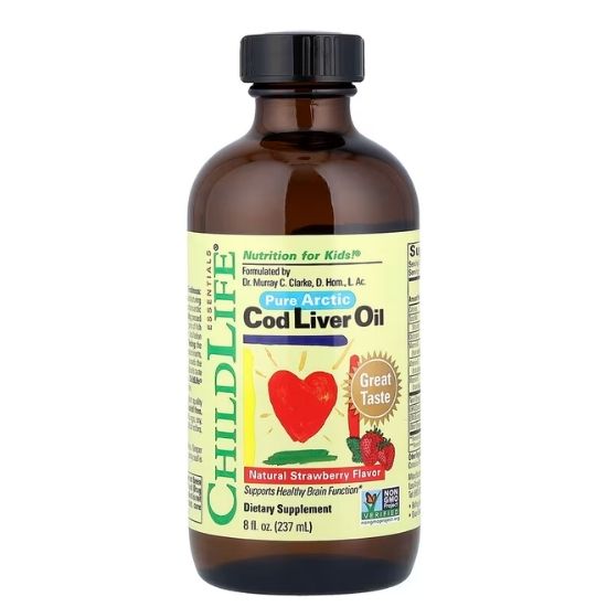 Cod Liver Oil, Gust de Capsune, 237ml, Childlife Essentials - Vitax.ro