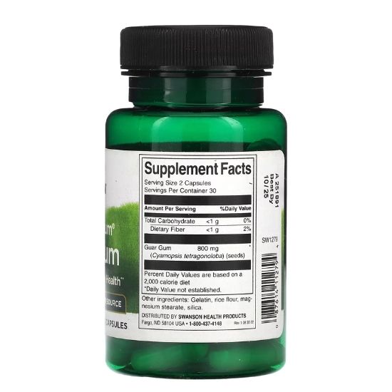 Full Spectrum Guar Gum, 400mg, 60 caps, Swanson - Vitax.ro