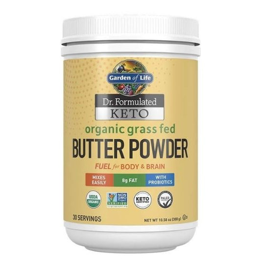 Dr. Formulated Organic Grass Fed Butter Powder, 300g, Garden of Life - Vitax.ro