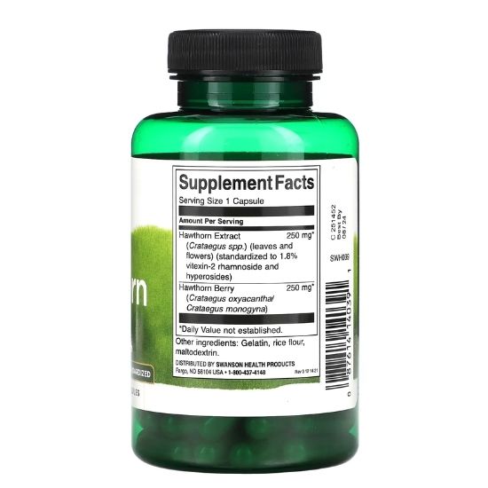 Hawthorn Extract, 500mg, 120 caps, Swanson - Vitax.ro