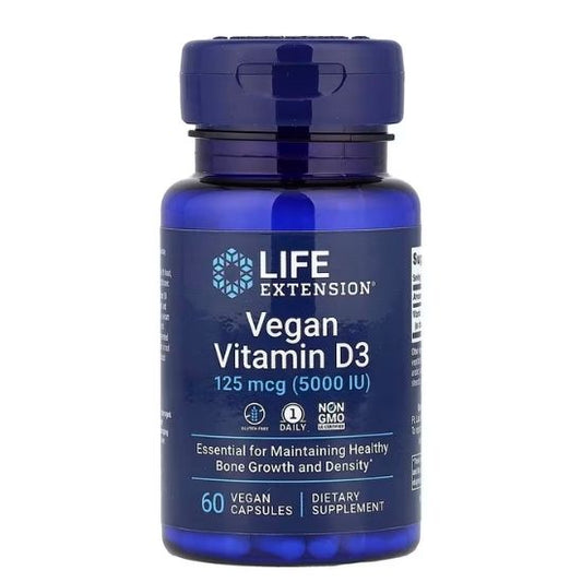 Vegan Vitamin D3, 125mcg, 60 vcaps, Life Extension - Vitax.ro