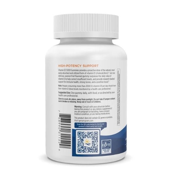 Vitamin D3 Gummies, 5000 IU Passion Fruit, 30 gummies, Nordic Naturals - Vitax.ro