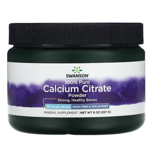 Calcium Citrate Powder, 100% Pure and Dairy-Free, 227g, Swanson - Vitax.ro