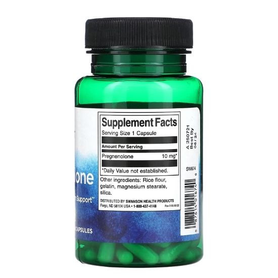 Pregnenolone, 10mg, 90 caps, Swanson - Vitax.ro