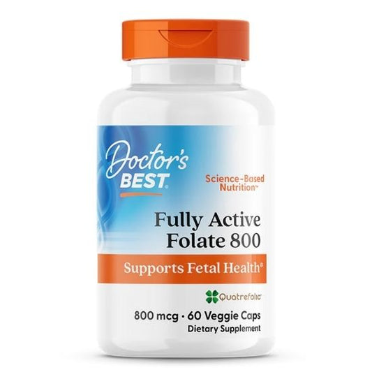 Fully Active Folate 800, 800mcg, 60 vcaps, Doctor's Best - Vitax.ro