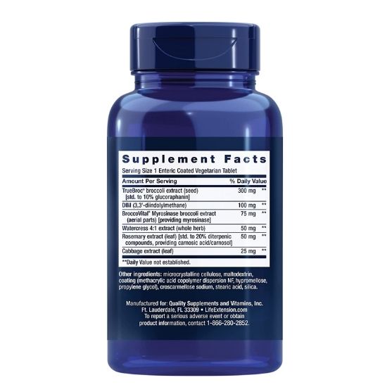 Optimized Broccoli and Cruciferous Blend, 30 enteric coated tabs, Life Extension - Vitax.ro