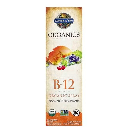 Mykind Organics B-12 Organic Spray, Raspberry, 58 ml, Garden of Life - Vitax.ro