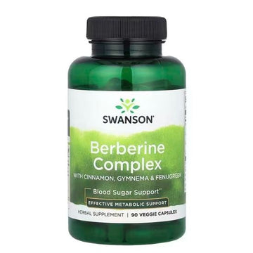 Berberine Complex with Cinnamon, Gymnema & Fenugreek, 90 vcaps, Swanson - Vitax.ro