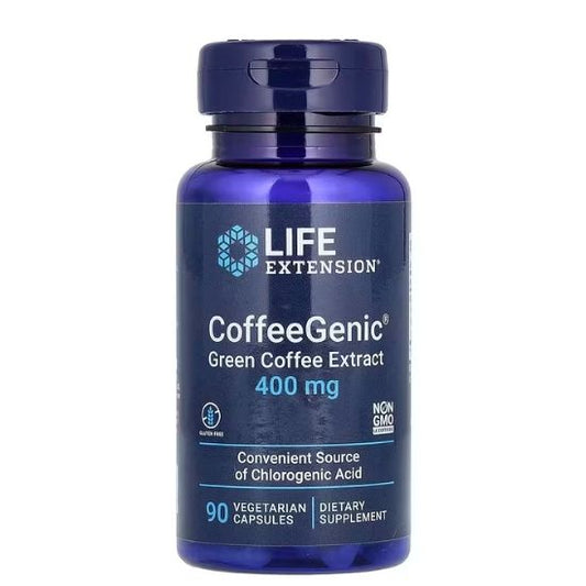 CoffeeGenic, Green Coffee Extract, 400mg, 90 vcaps, Life Extension - Vitax.ro