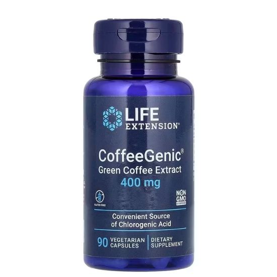 CoffeeGenic, Green Coffee Extract, 400mg, 90 vcaps, Life Extension - Vitax.ro