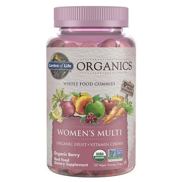 Mykind Organics Women's Multi Gummies, Organic Berry, 120 vegan gummy drops, Garden of Life - Vitax.ro