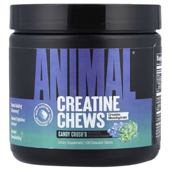 Animal Creatine Chews, Candy Crush'd, 120 chewable tablets, Universal Nutrition - Vitax.ro
