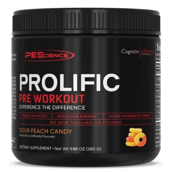 Prolific, Sour Peach Candy, 280g, PEScience