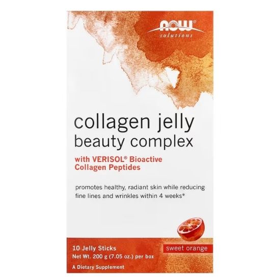 Collagen Jelly Beauty Complex, Sweet Orange, 10 jelly sticks, NOW Food