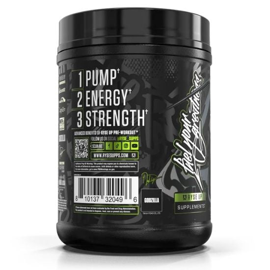 Godzilla Pre-Workout, Green Apple, 852g, RYSE