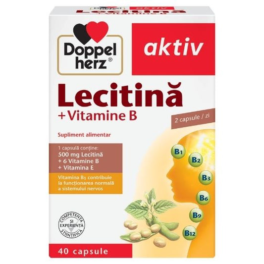 Lecitina + Vitamina B si E, 40 capsule, Doppelherz - Vitax.ro