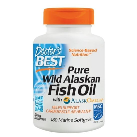 Pure Wild Alaskan Fish Oil cu AlaskOmega, 180 softgels, Doctor's Best - Vitax.ro