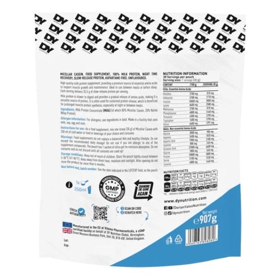 Micellar Casein, Unflavored, 907g, Dorian Yates - Vitax.ro