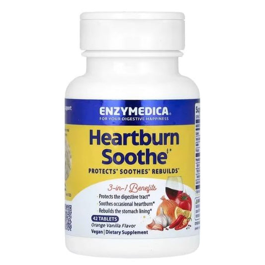 Heartburn Soothe, Vanilla-Orange, 42 chewables, Enzymedica