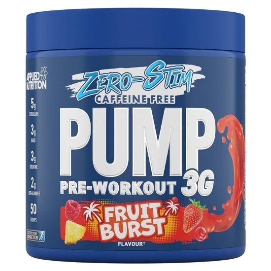 Pump 3G Pre-Workout (Zero Stimulant), Fruit Burst, 375g, Applied Nutrition