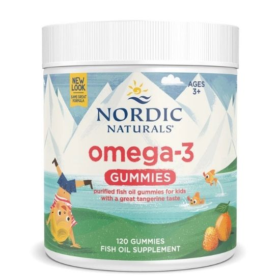 Nordic Omega-3 Gummies, 82mg Tangerine Treats, 120 gummies, Nordic Naturals - Vitax.ro