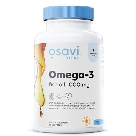 Omega-3 Fish Oil, 1000mg (Lemon), 60 softgels, Osavi - Vitax.ro