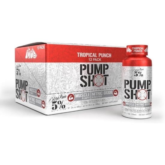 Pump Shot, Tropical Punch, 12 x 59 ml, 5% Nutrition