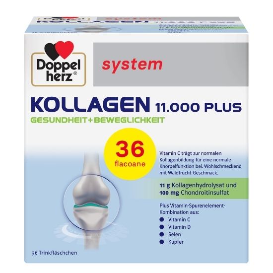 Kollagen 11000 Plus, 25 ml, 36 flacoane unidoza, Doppelherz - Vitax.ro
