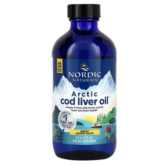Arctic Cod Liver Oil, 1060mg, Lemon, 237 ml, Nordic Naturals - Vitax.ro