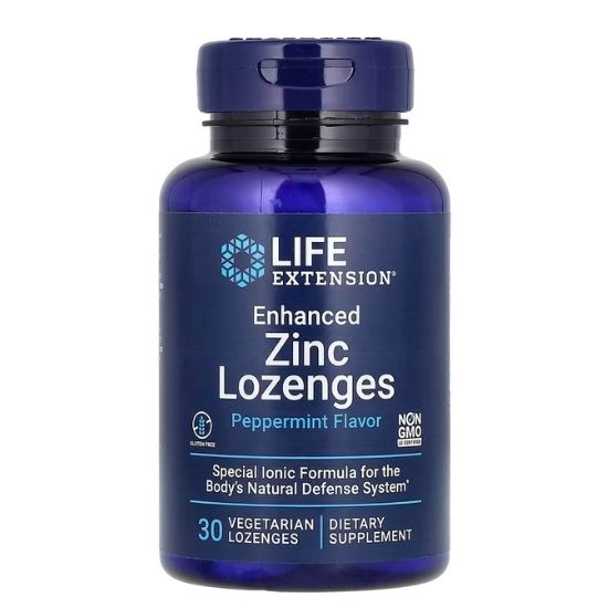 Enhanced Zinc Lozenges, Peppermint, 30 vegetarian lozenges, Life Extension - Vitax.ro