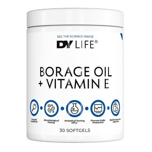 Borage Oil + Vitamin E, 30 Softgels, Dorian Yates