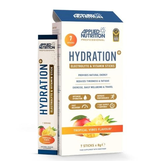 Hydration + Electrolyte & Vitamin Poweder Stick Packs, Tropical Vibes, 7 x 8g, Applied Nutrition - Vitax.ro